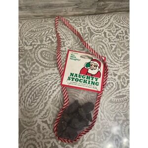 Vintage Amscan Naughty Stocking Coal Gag Gift Christmas White Elephant No 34936